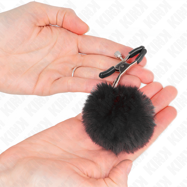 Kink pinzas para pezones con pompón negro 6 cm