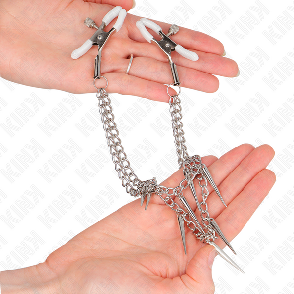 Kink pinzas para pezones con cadena de púas 30 cm