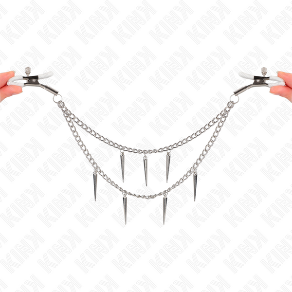 Kink pinzas para pezones con cadena de púas 30 cm