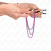 Kink pinzas para pezones con triple cadena violeta 20 23 28 cm