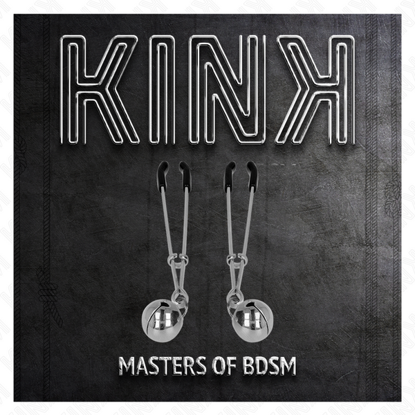 Kink pinzas para pezones fina con cascabel plateado 7 cm