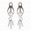 Kink pinzas para pezones estilo japonés con cadenas plateado