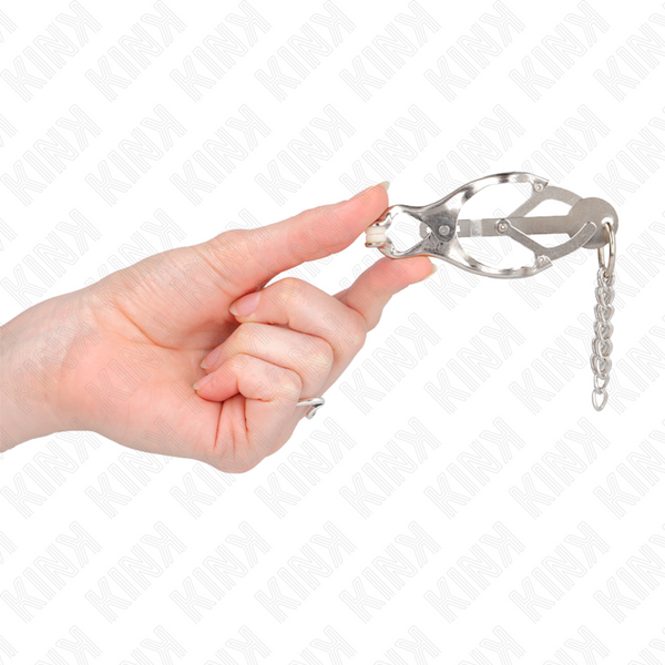 Kink pinzas para pezones estilo japonés con cadenas plateado