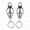 Kink pinzas para pezones estilo japonés con aros plateado