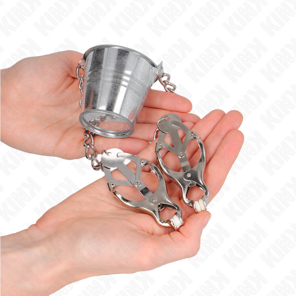 Kink pinzas para pezones con cubo plateado