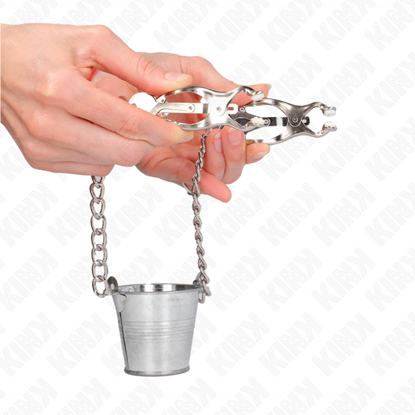 Kink pinzas para pezones con cubo plateado