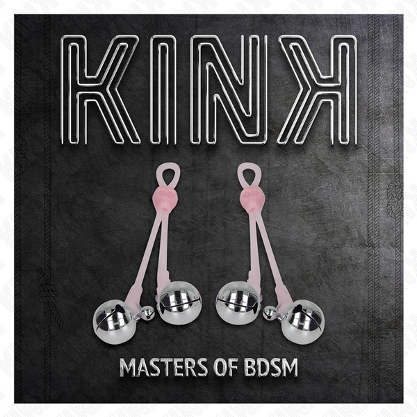 Kink pinzas para pezones luminosas forma calabera con cascabel sonoro ajustable rosa plateado