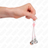 Kink pinzas para pezones luminosas forma calabera con cascabel sonoro ajustable rosa plateado