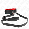 Kink collar con correa 116 cm de piel rojo ajustable 40 48 cm x 6 cm