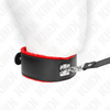 Kink collar con correa 116 cm de piel rojo ajustable 40 48 cm x 6 cm