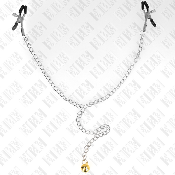 Kink pinzas para pezones con campana dorado y cadena 30 cm