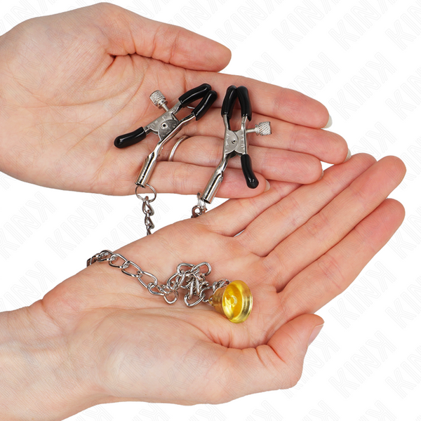 Kink pinzas para pezones con campana cascabel dorado y cadena 30 cm