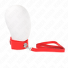Kink collar con correa 116 cm con tachuelas plateadas modelo 4 rojo ajustable 40 48 cm x 6 cm