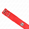 Kink collar con correa 116 cm con tachuelas plateadas modelo 4 rojo ajustable 40 48 cm x 6 cm