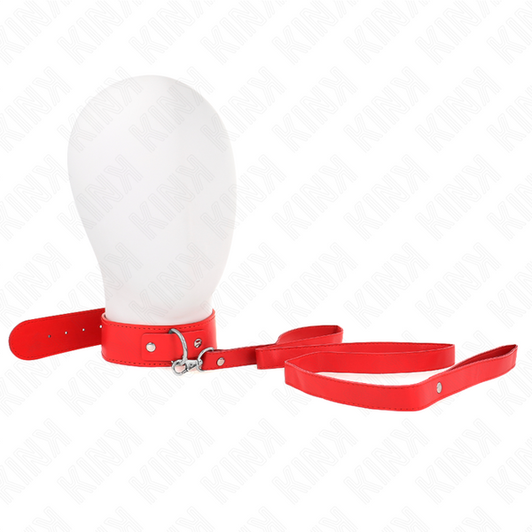 Kink collar con correa 116 cm fino rojo ajustable 32 50 cm x 8 cm