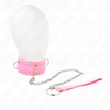 Kink collar con correa 65 cm con restricciones rosa ajustable 36 42 cm x 5.5 cm