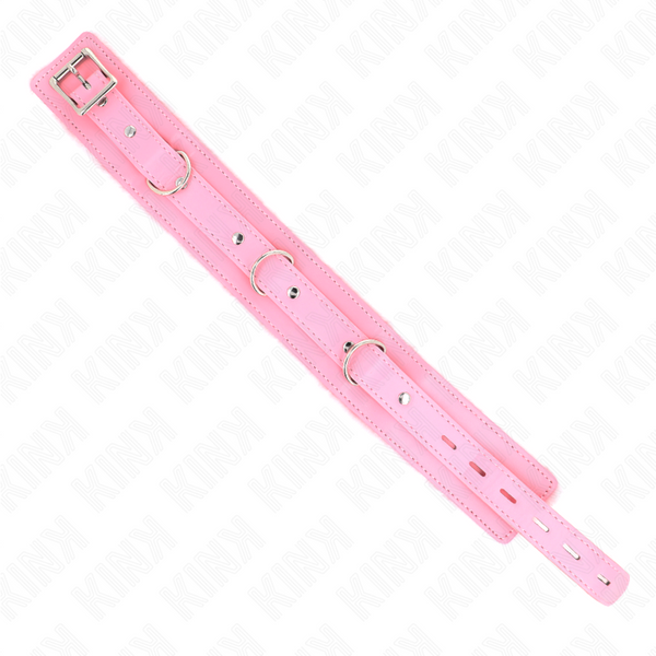 Kink collar con correa 65 cm con restricciones rosa ajustable 36 42 cm x 5.5 cm