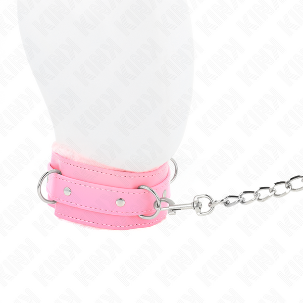 Kink collar con correa 65 cm con restricciones rosa ajustable 36 42 cm x 5.5 cm