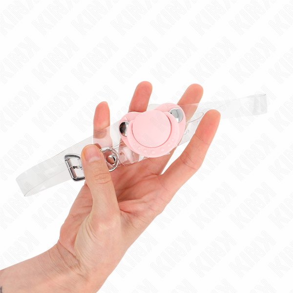 Kink mordaza forma chupete 5.5 x 4 cm rosa ajustable 43 60 cm