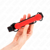 Kink mordaza forma de hueso con correa polipiel rojo ajustable 41 57 cm