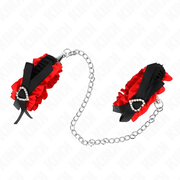 Kink muñequeras elásticas de encaje con detalle corazón rojo ajustable 22 35 cm