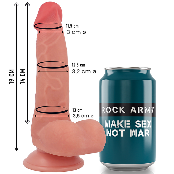 Rock fox dildo realista ddual density liquid silicone 19 cm o 3.2 cm