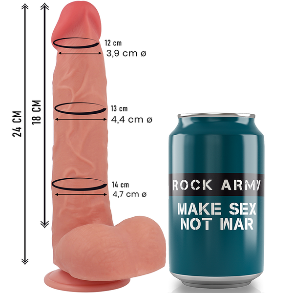 Rock raptor dildo realista dual density liquid silicone 24 cm o 4.4 cm
