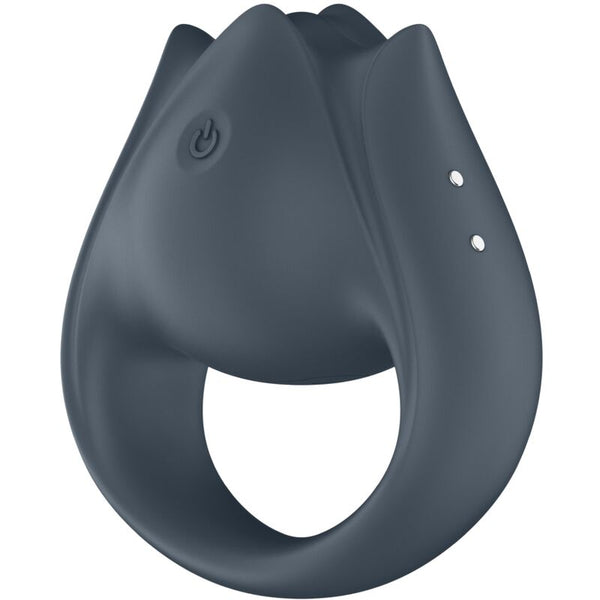 Perfect pair 2 multivibrador 2 en 1 anillo para pene y estimulador de dedo gris