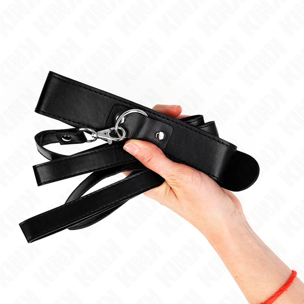 Kink collar con correa 116 cm fino negro ajustable 32 50 cm x 8 cm