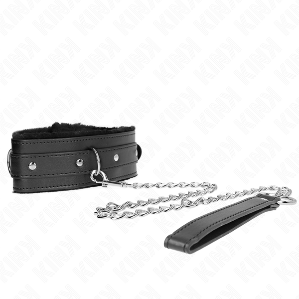 Kink collar con correa 65 cm con restricciones negro ajustable 36 42 cm x 5.5 cm