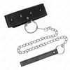 Kink collar con correa 65 cm con tachuelas plateadas modelo 2 ajustable 36 43 cm x 5 cm