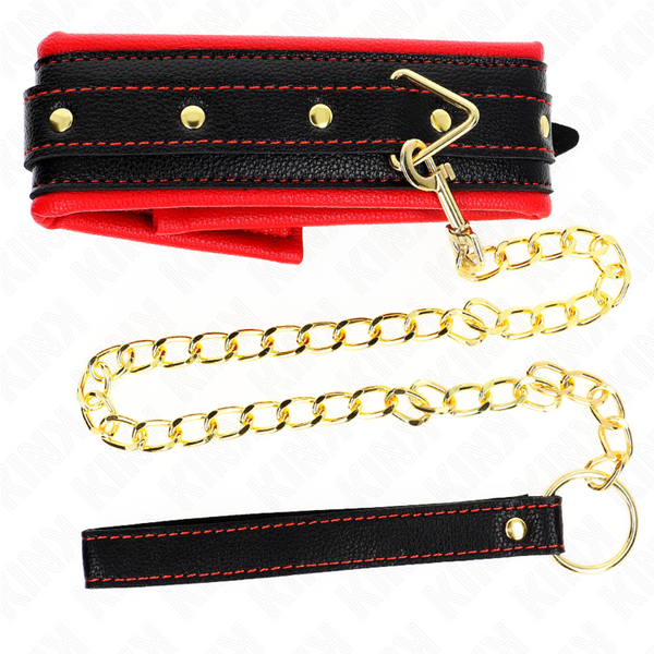 Kink collar con correa esponja imitación cuero modelo 2 ajustable 37 54 cm x 3 cm