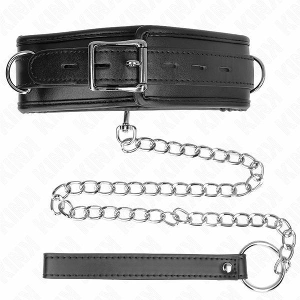 Kink collar con correa esponja imitación cuero modelo 3 ajustable 37 54 cm x 3 cm