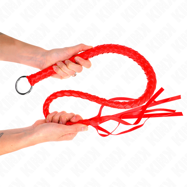 Kink látigo de serpiente con anillo de mano rojo 65 cm