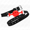 Kink mordaza 55 x 2 cm de bola 4 cm de silicona completa talla s rojo ajustable 35 51 cm