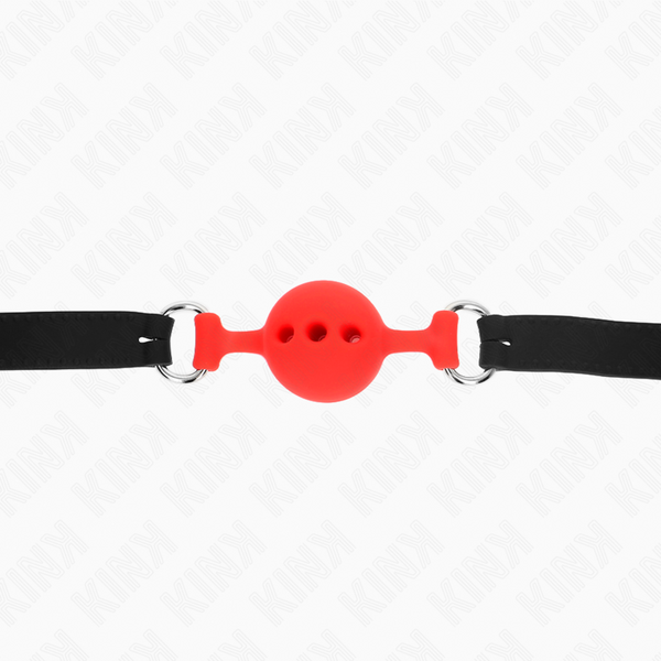 Kink mordaza 55 x 2 cm de bola 4 cm de silicona completa talla s rojo ajustable 35 51 cm