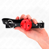 Kink mordaza de bola 4.5 cm roja dura hueca modelo 1 63.5 x 2 cm
