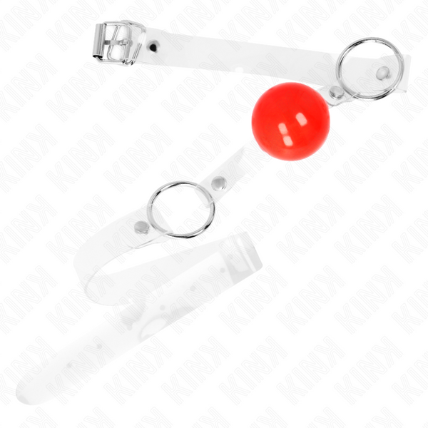 Kink mordaza de bola roja de pvc transparente ajustable