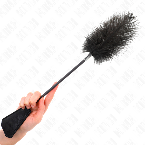 Kink plumas de avestruz para cosquillas con paleta de encaje 56 cm