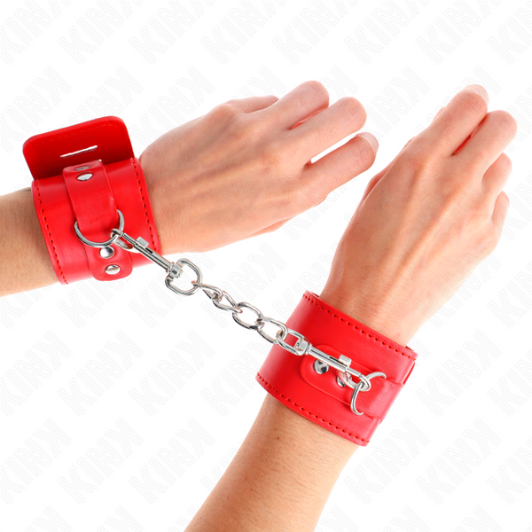 Kink muñequeras con cierre candado rojo ajustable 16 23 cm x 5.5 cm