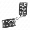 Kink muñequeras con doble línea de tachuelas ajustable negro