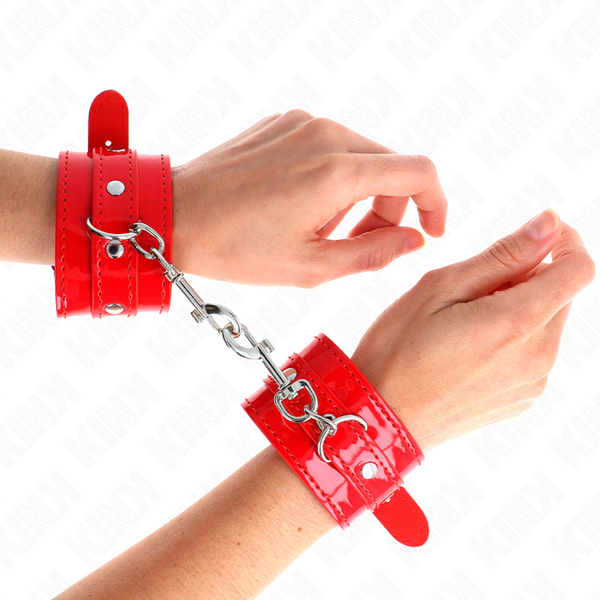 Kink muñequeras con tachuelas rojo ajustable 23 33 cm