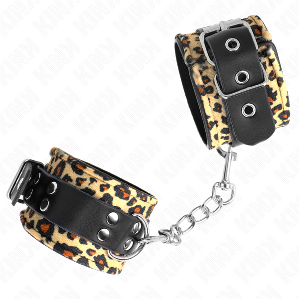 Kink muñequeras de cuero estilo leopardo ajustable 18 29 cm x 5.5 cm
