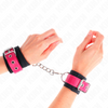 Kink muñequeras de nylon negro con correa polipiel fuscia ajustable 19 29 cm x 5.1 cm