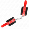 Kink muñequeras de nylon negro con correa polipiel rojo ajustable 19 24 cm x 5.5 cm