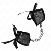 Kink muñequeras diseño escándalo negro detalle lazo 24.5 cm x 6.5 cm