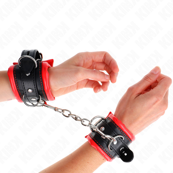 Kink muñequeras estilo heavy forro rojo ajustable 20 30 cm x 6 cm