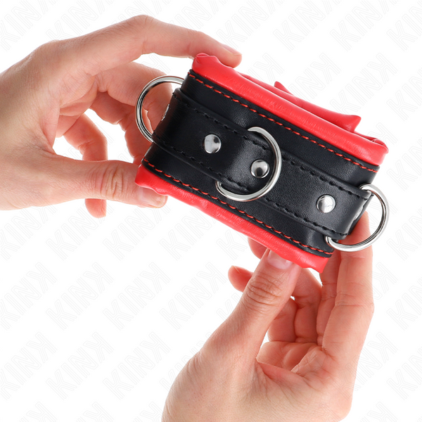 Kink muñequeras estilo heavy forro rojo ajustable 20 30 cm x 6 cm