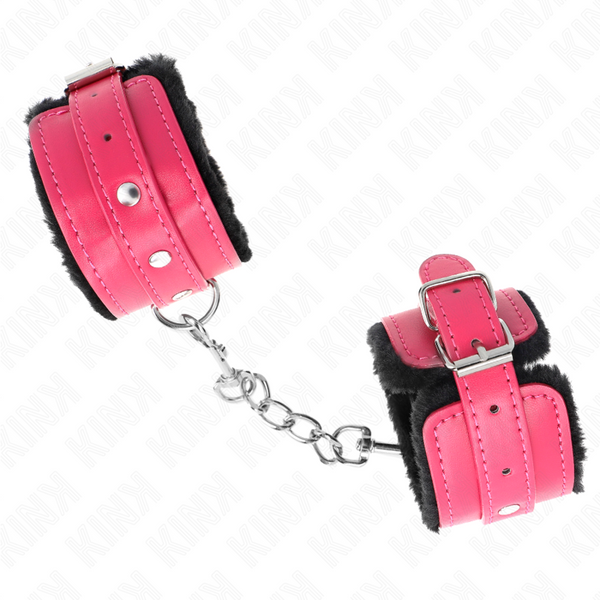 Kink muñequeras forradas premium negro con correa fucsia ajustable 17 29 cm x 6 cm