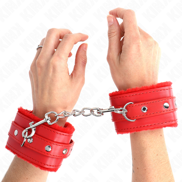 Kink muñequeras forradas premium rojo con correa rojo ajustable 17 29 cm x 6 cm